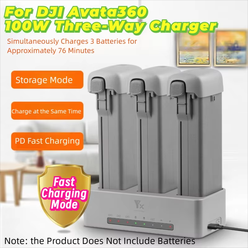 Drone Power Bank - Cargador rápido de tres vías para