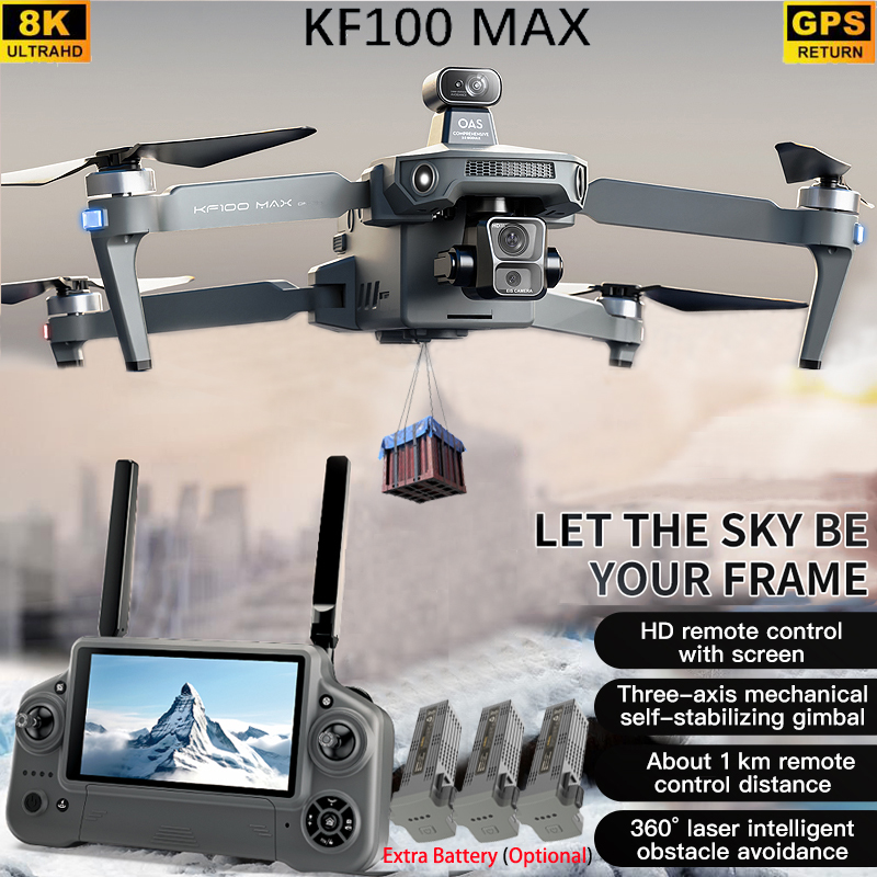 KF100 MAX GPS Drone 4K Cámara  - Drone Controller Screen reseña y precio